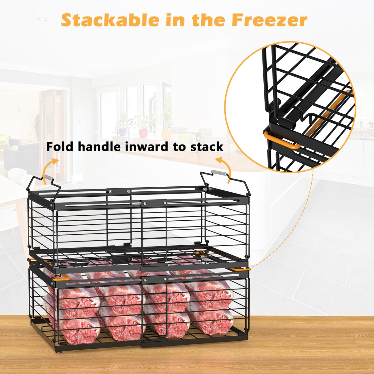 NADAMOO bin with easy access handle simplifies retrieval of frozen essentials