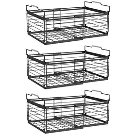 NADAMOO freezer organizer bin 3-pack stacked for space-saving organization.