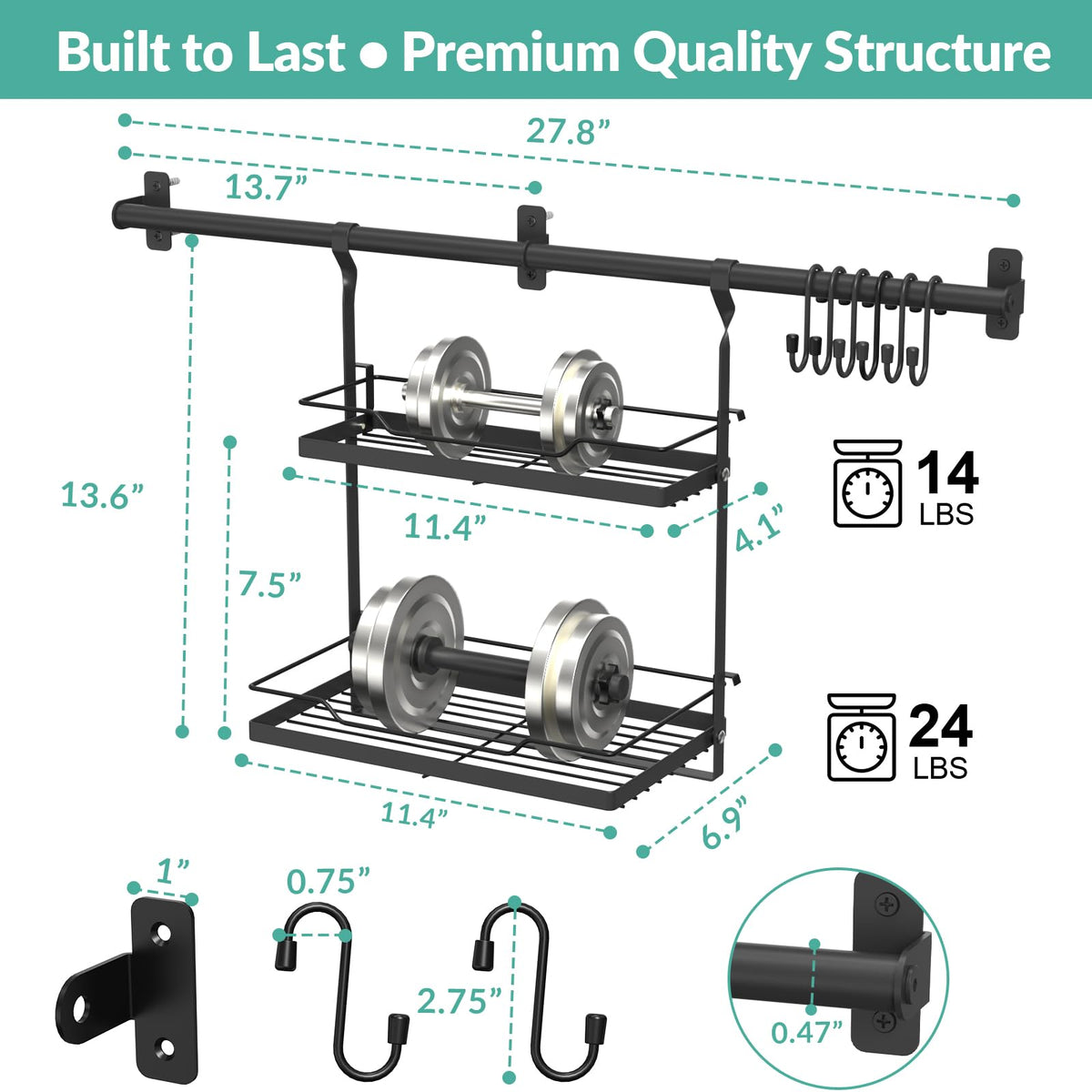 NADAMOO versatile wall organizer fits kitchen bathroom pantry and laundry.