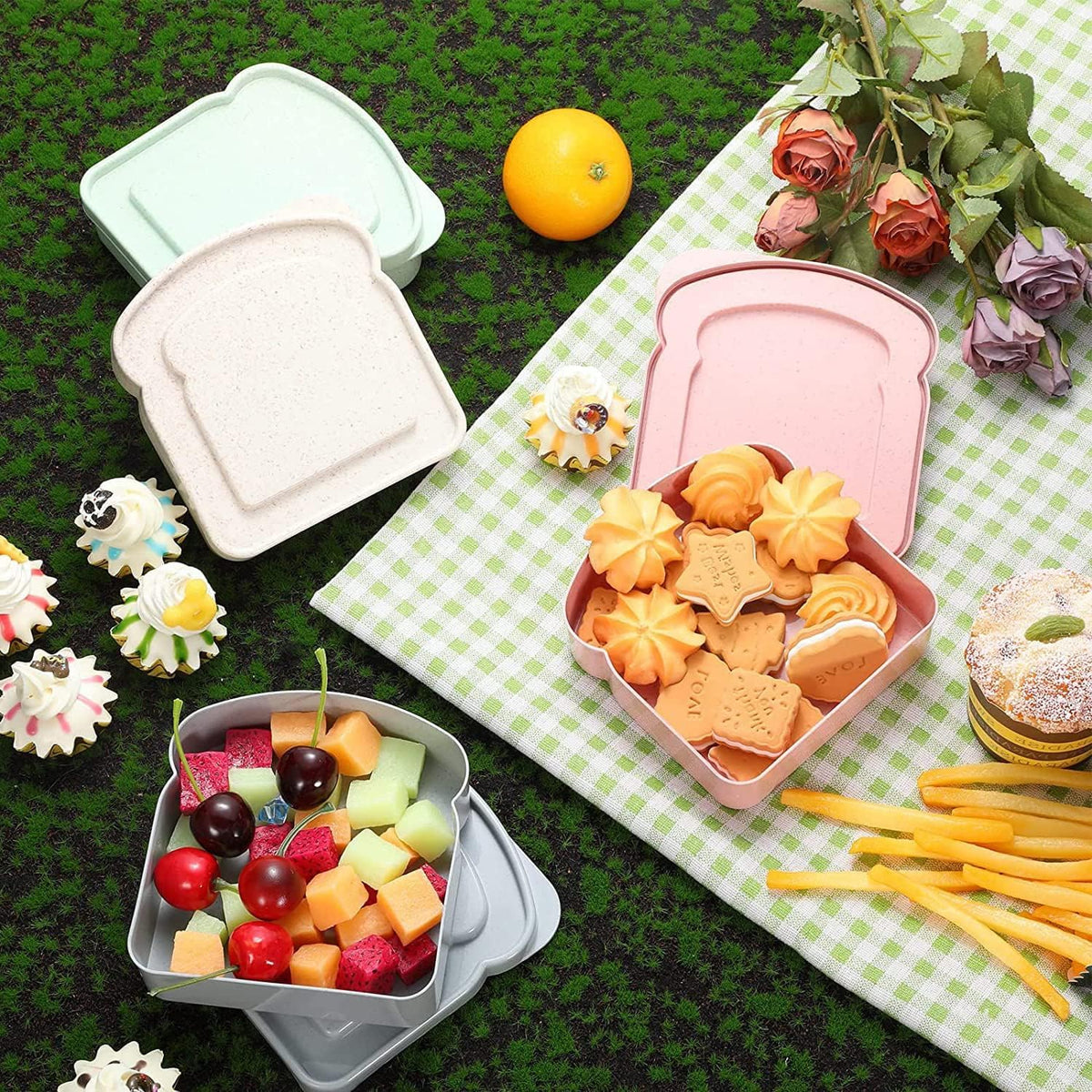 NADUSEP microwave safe sandwich container heats meals safely at work or school