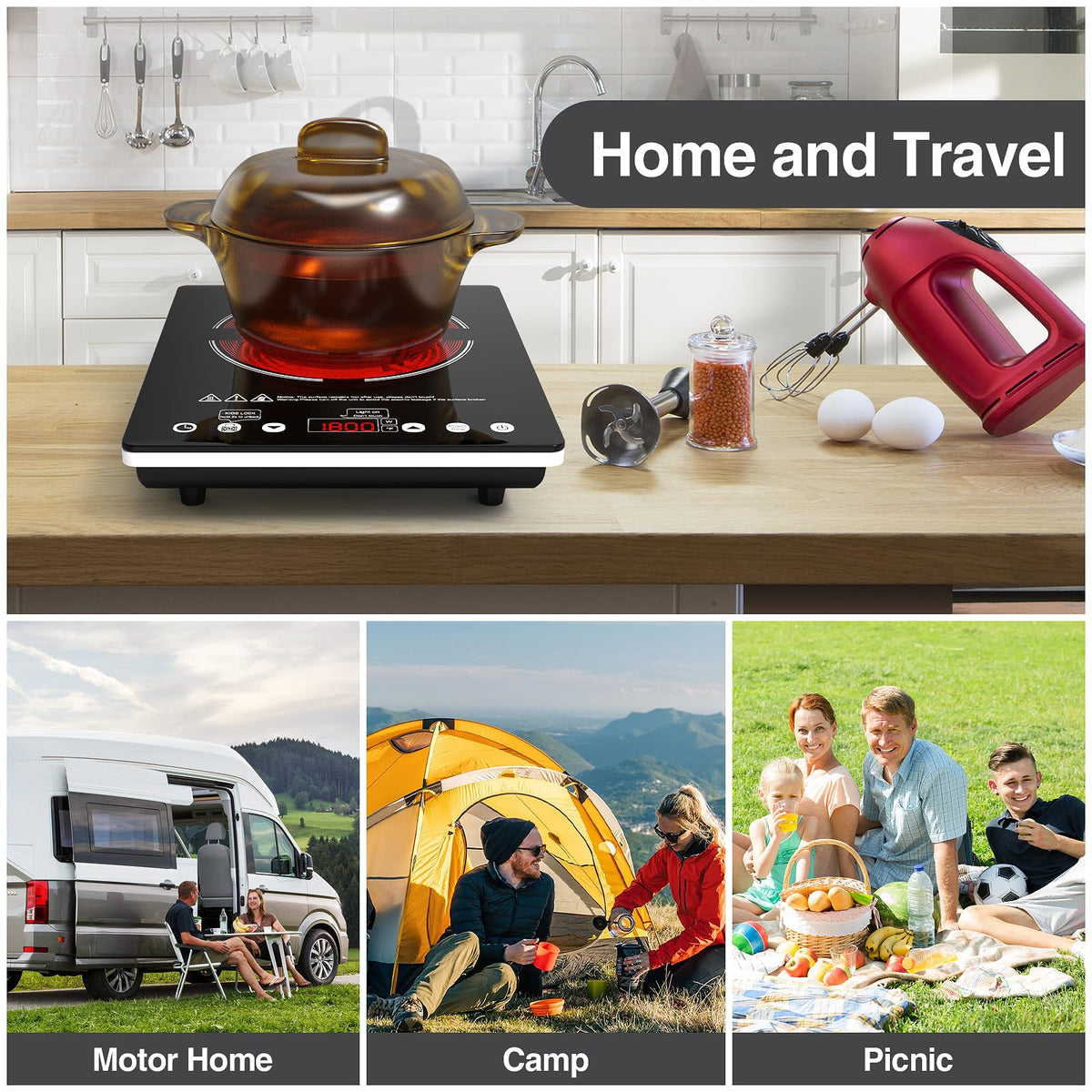Nafewin child lock and timer for safe cooking.
