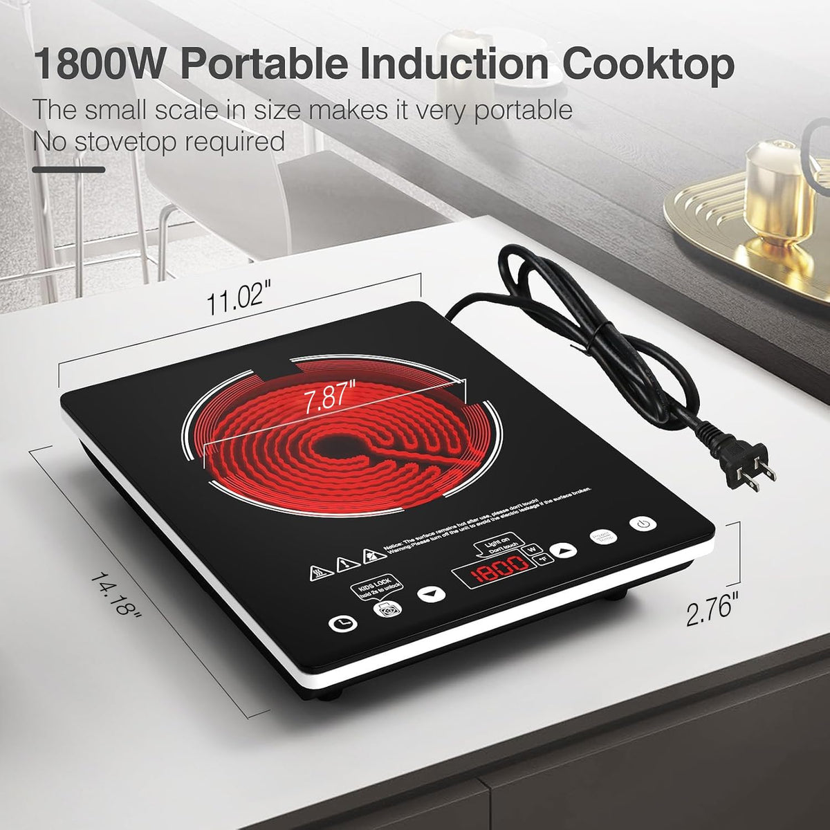 Nafewin nine power levels enable flexible cooking control.