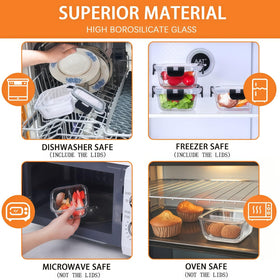 Nafhone glass snack container with plastic lid for portions.