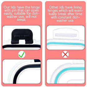 Nafhone leakproof lid glass storage keeps foods fresh during transport.