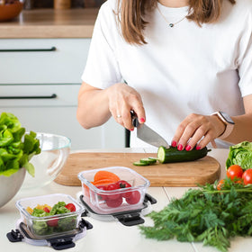 Nafhone reusable glass meal prep cups for daily portions.