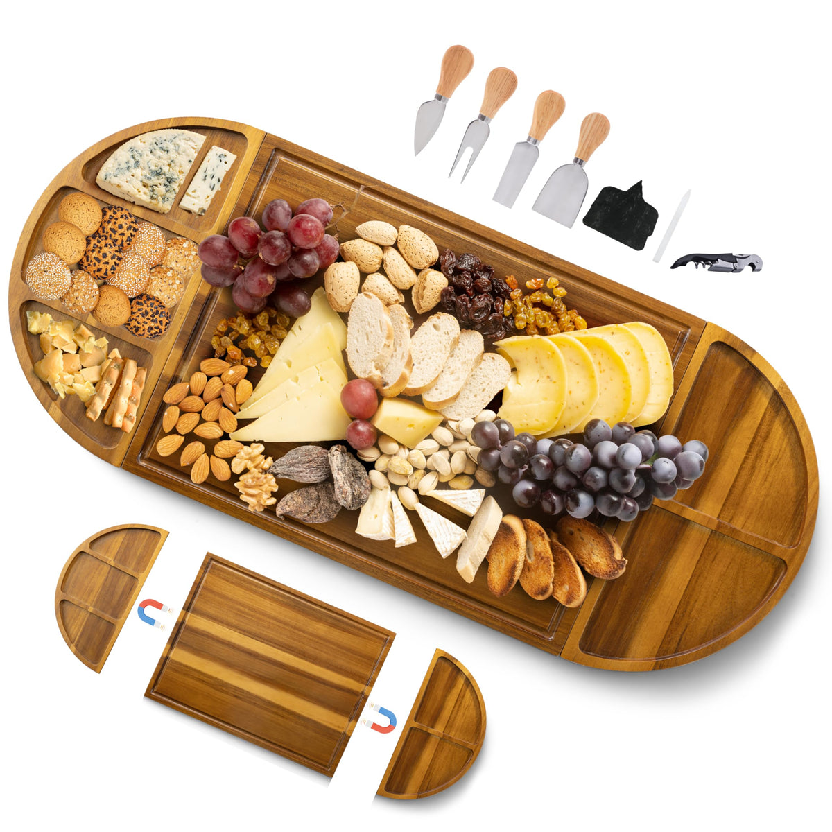NAGAWOOD 30-inch charcuterie board ready for spacious entertaining and elegant presentation.