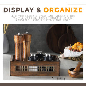NAGAWOOD oak wood baskets with handles top-down view easy to move around
