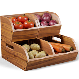 NAGAWOOD pantry bin stackable open-front top view shows space-saving organization