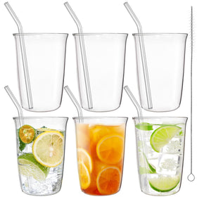 Nagpew 6-piece drinking glasses 16oz showcase beverages clearly, ideal for daily use.