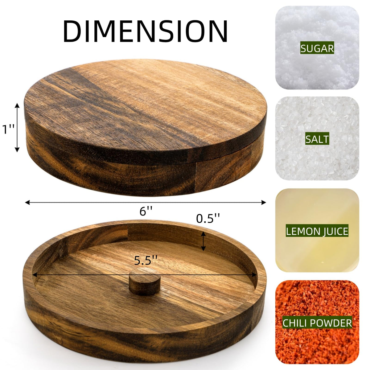 Nagpew acacia wood rimmer lid close-up showing natural grain and style