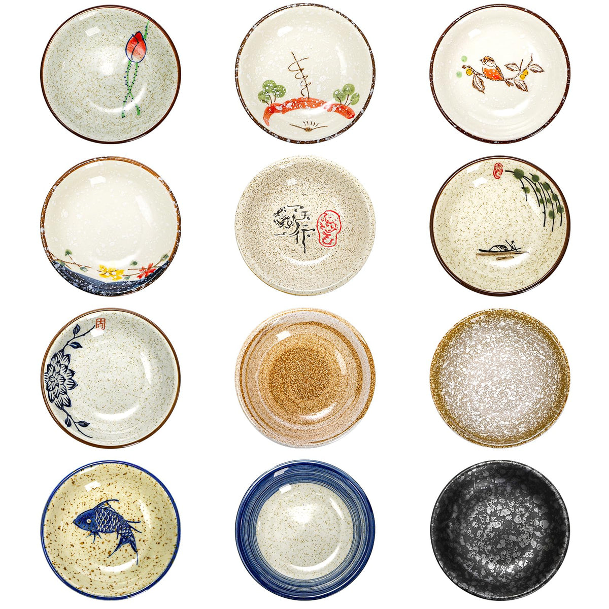 Nagpew bird-pattern sauce dish showcases traditional style for sushi and dipping sauces.