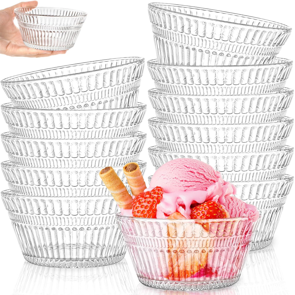 Nagpew fluted small glass bowls for stylish desserts and snacks.