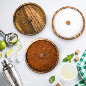 Nagpew rimmer in use with lime juice for flavorful drink rims