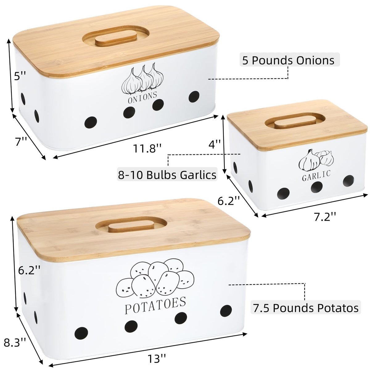 Nagpew onion container with airflow holes for freshness