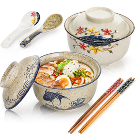 Nagpew ramen bowls front view; stylish ceramic serving for noodles