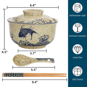 Nagpew ramen bowls with lids visible; keeps dishes warm