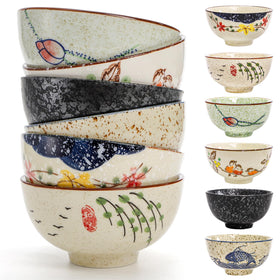 Nagpew retro ceramic bowls set of six for everyday meals