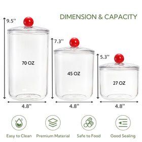 Nagpew clear candy jar 45 oz with wide mouth for organized snack storage