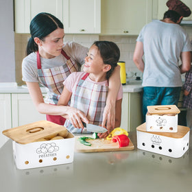 Nagpew white storage bins add decor-friendly pantry storage