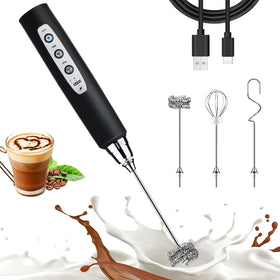 Nahida milk frother wand in hand shows ergonomic grip for effortless frothing.