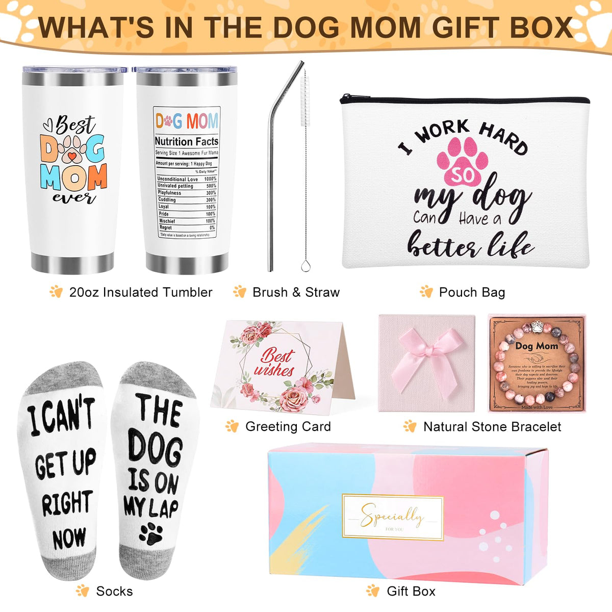 NaiCeay dog mom tumbler lid and straw for easy sipping