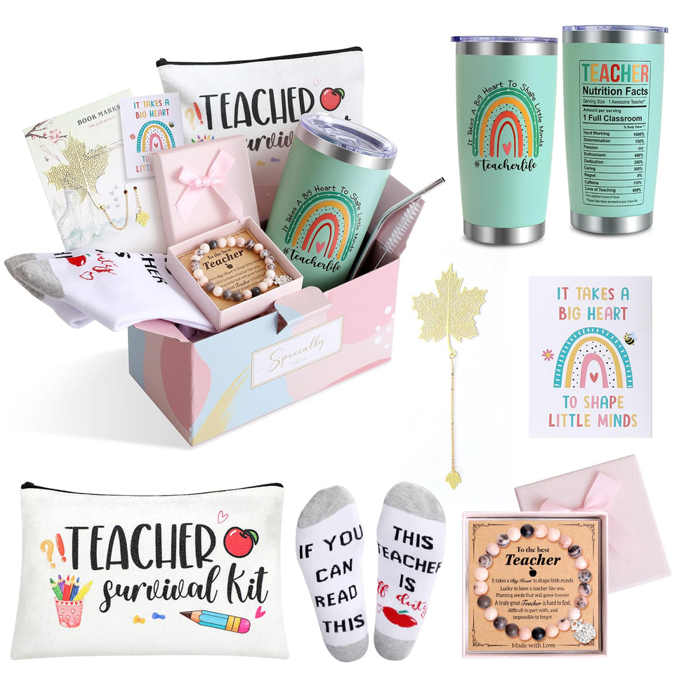 NaiCeay teacher gift basket tumbler in seafoam green, ideal for teachers