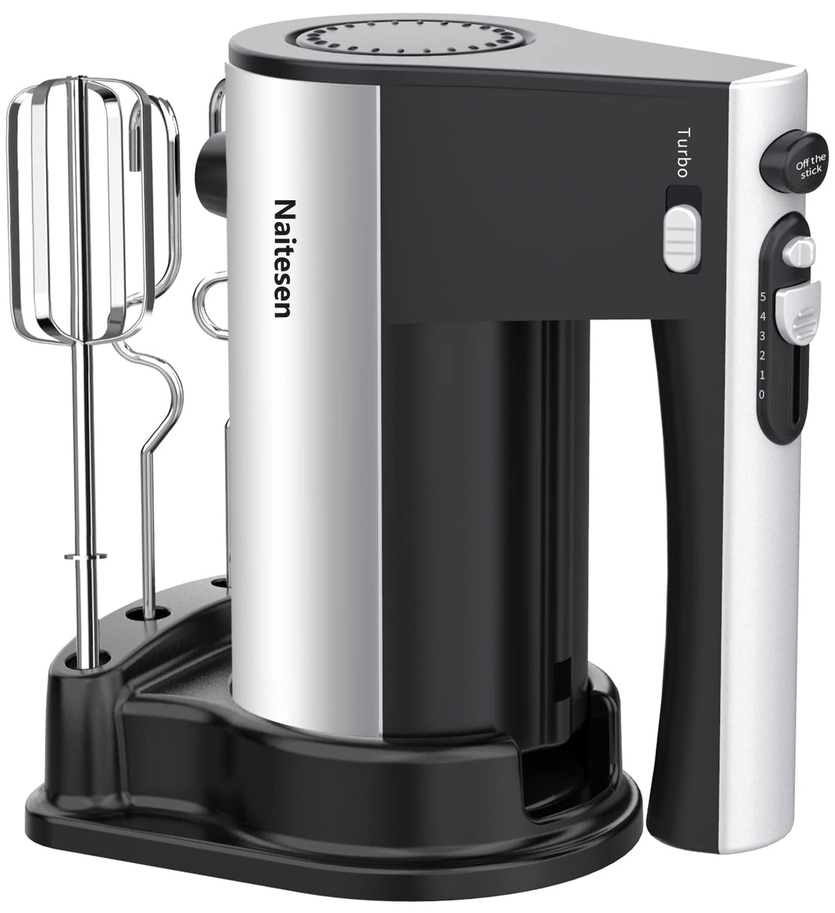 Naitesen 600W hand mixer front view showing sturdy build for daily baking tasks