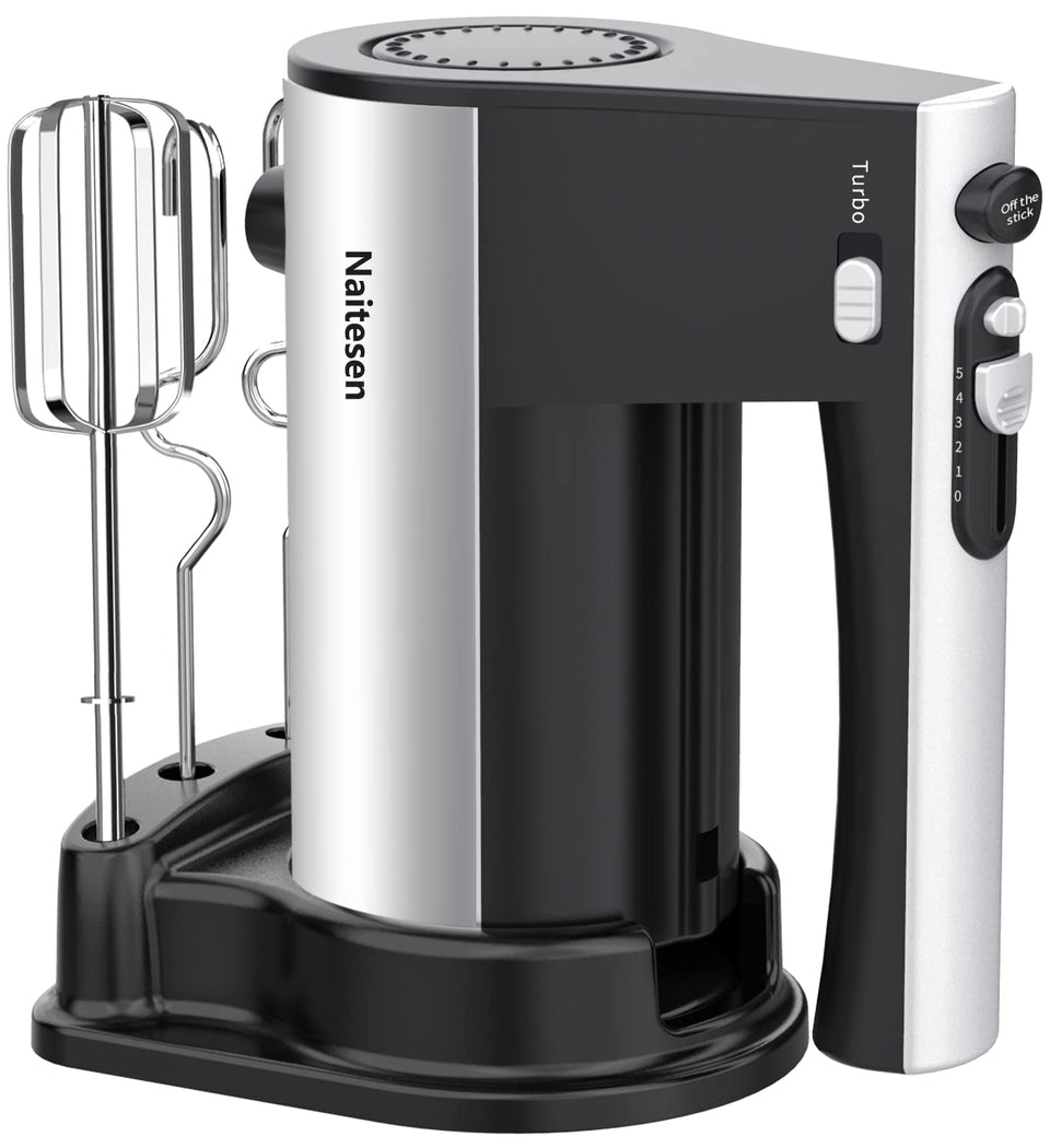 Naitesen 600W hand mixer front view showing sturdy build for daily baking tasks