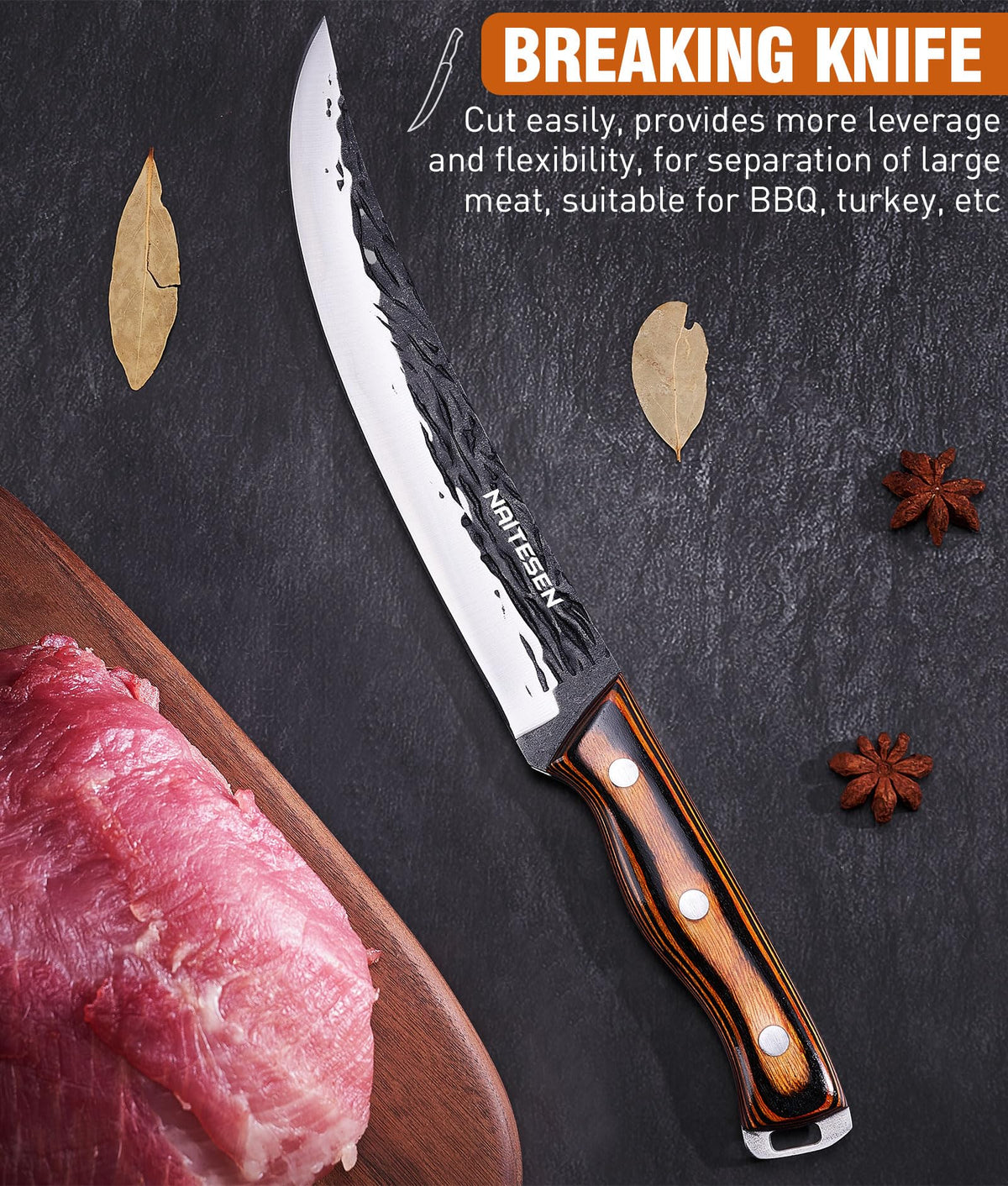 Naitesen Serbian chef knife 8 inch for precise kitchen slicing and mincing