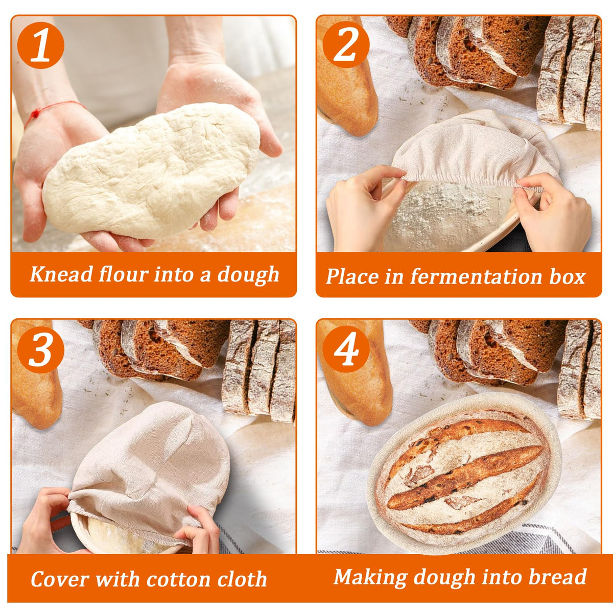 Nalcant linen liner included enhances handling and cleanup for high-hydration doughs.