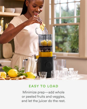 Nama J3 juice and pulp containers with strainers included.