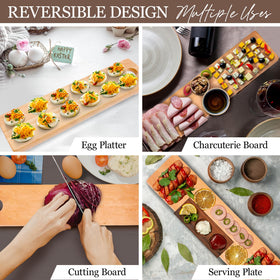 Namre' wooden serving board for charcuterie and bite-sized appetizers.