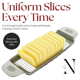 Namre' versatile slicer handles cheese, eggs, and bananas with ease.