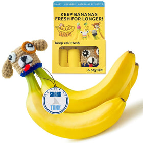 NANA HATS banana freshness preserver with crown cap keeps fruit fresher longer.
