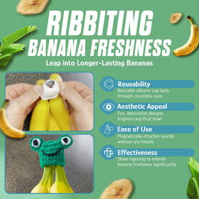 Nana Hats banana holder kitchen use shown in home setting.