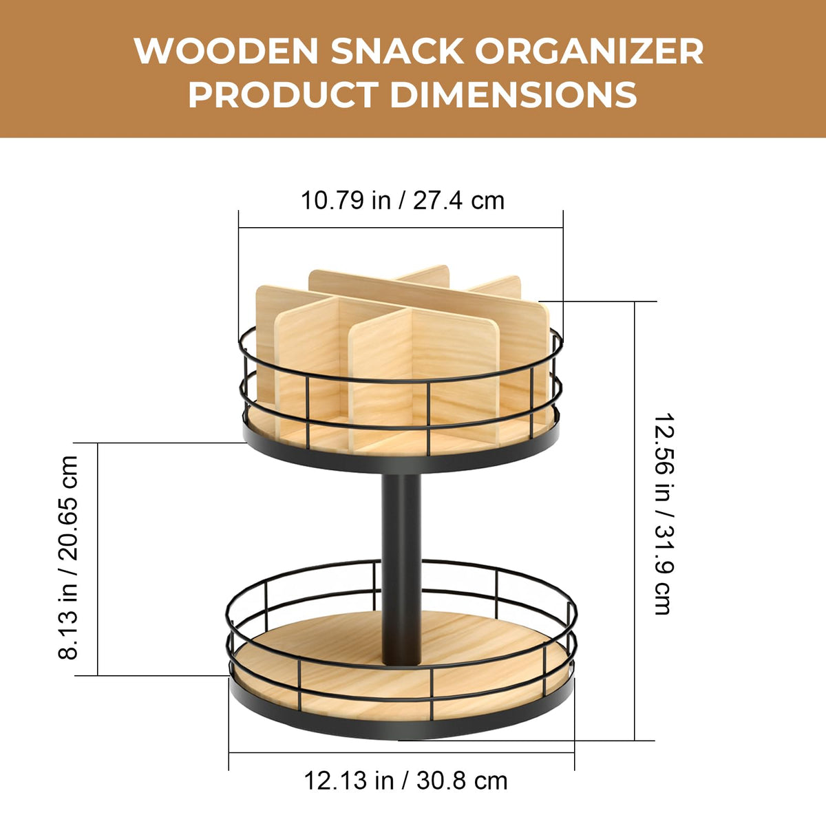 NANAGIFTREE rotating snack tray for easy access on countertops