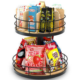 NANAGIFTREE snack organizer lazy Susan 2-tier for quick grab-and-go access