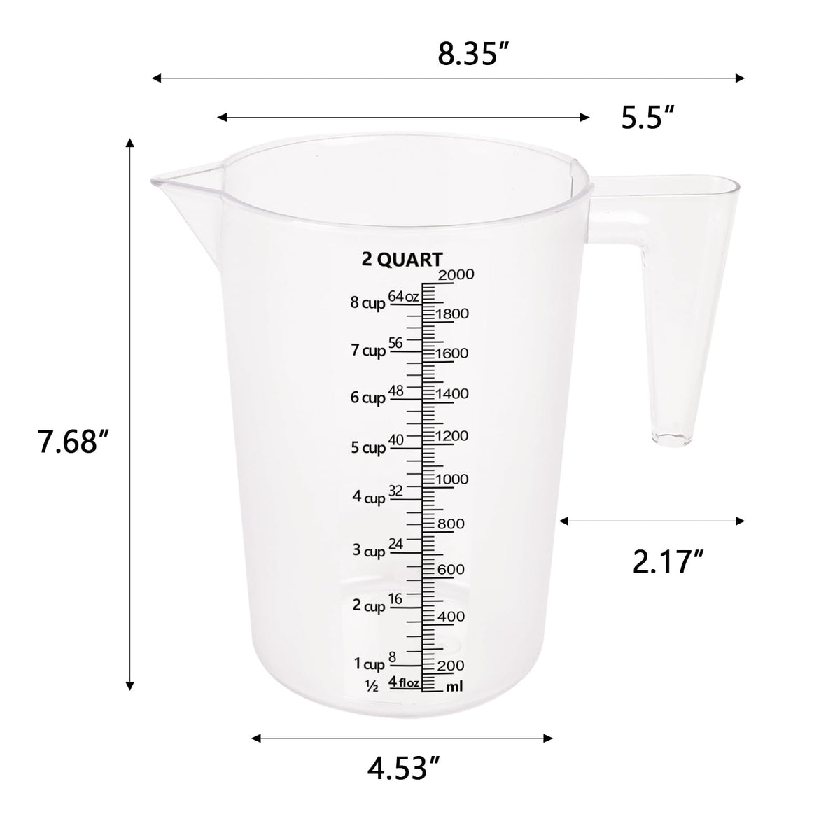 NaNaPaly measuring pitcher with scale marks improves recipe accuracy