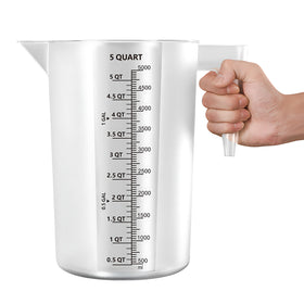 NaNaPaly large 5000 ml measuring cup showing high capacity for bulk liquids.