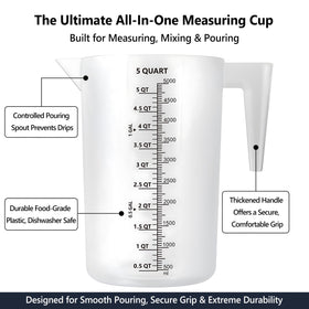 NaNaPaly measuring cup made from food-grade plastic for versatile use.
