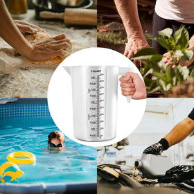 NaNaPaly measuring cup ideal for garden chemicals and large transfers.