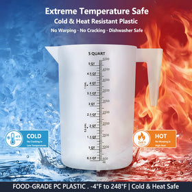 NaNaPaly measuring cup with gallon-quart-ml markings for quick, accurate measurements.