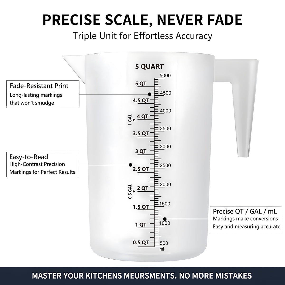 NaNaPaly measuring cup demonstrating wide temperature range for hot and cold liquids.