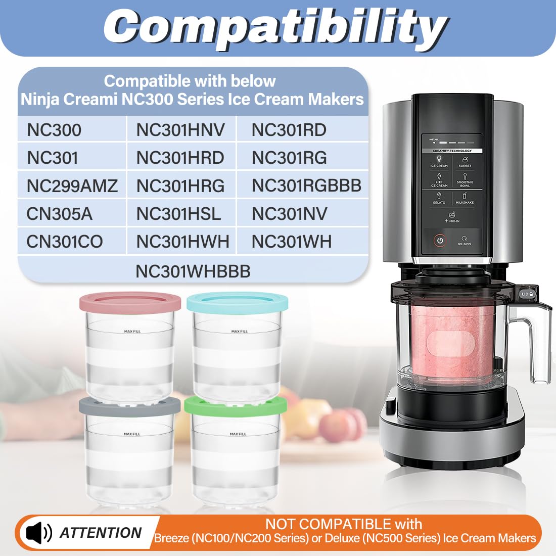 NANOBABY Creami lids in color codes for quick flavor identification.