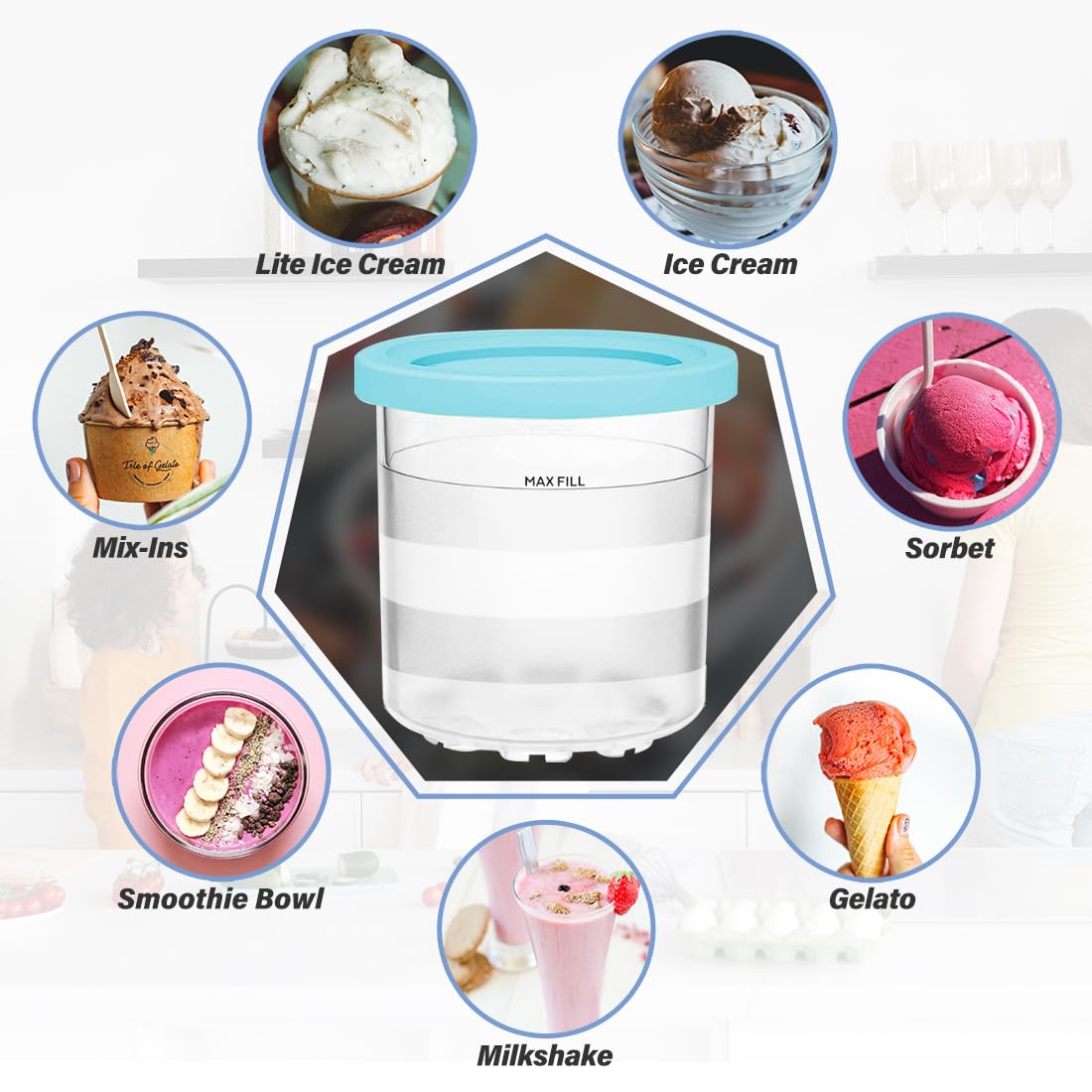 NANOBABY color lids enhance sealing and flavor separation.
