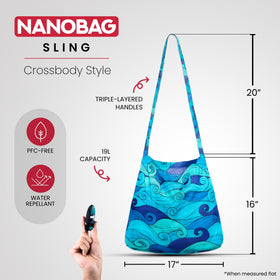 Nanobag Sling features reinforced stitching for reliable daily use.