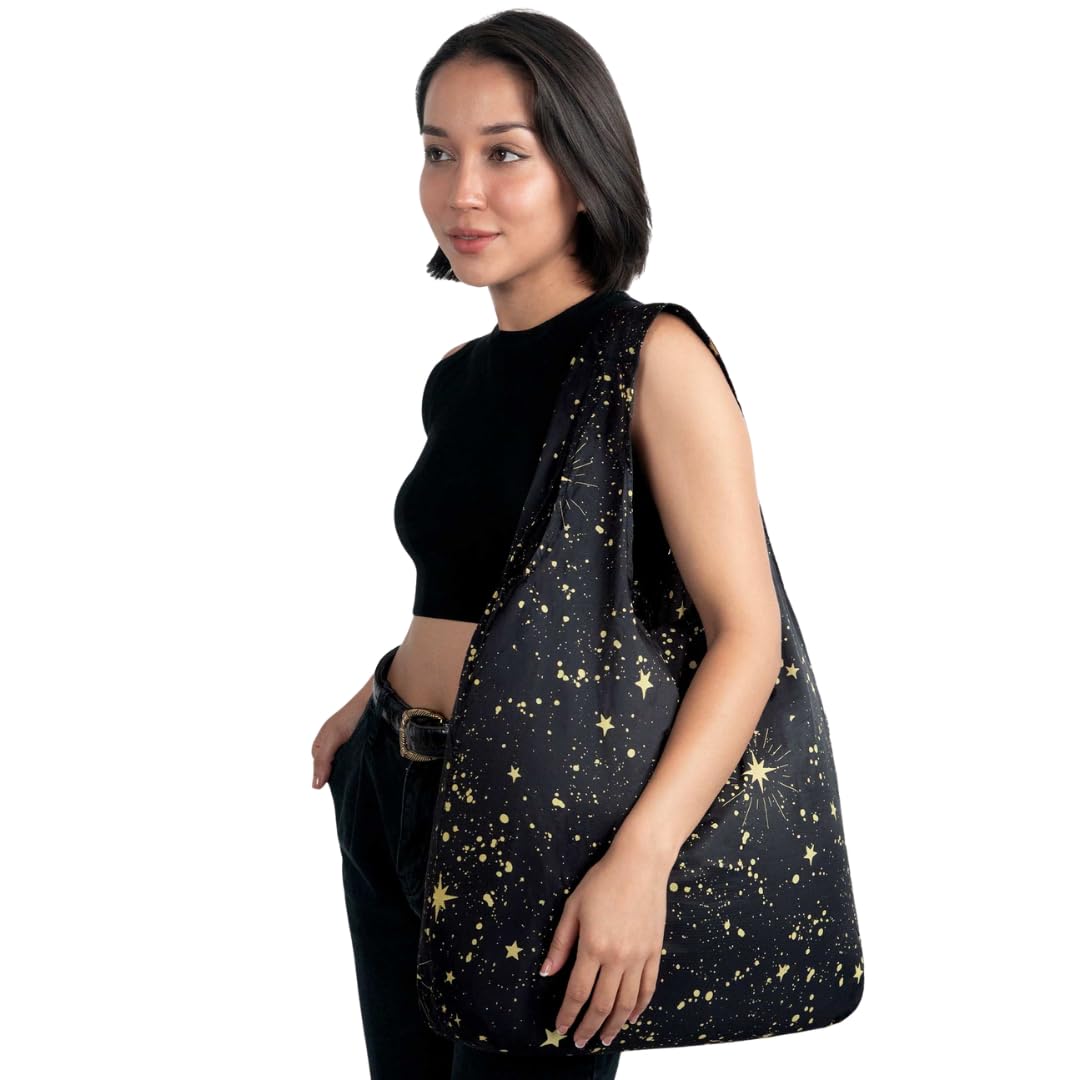 Nanobag ultralight tote tucked in pocket for easy packing