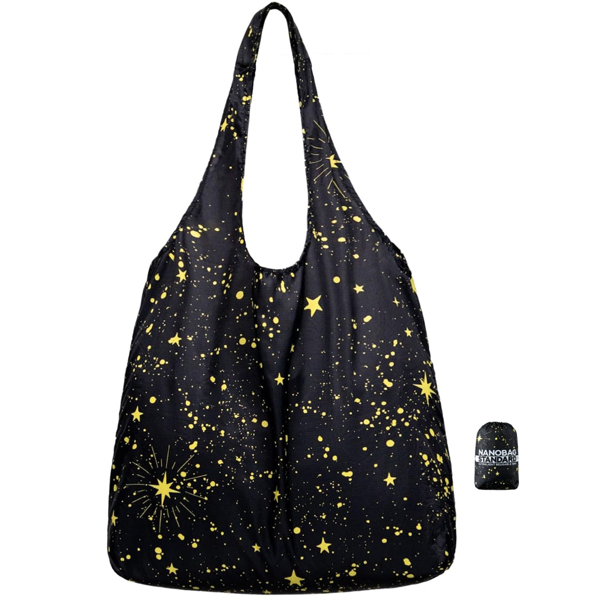 Nanobag Ultralight Foldable Tote in pocket-stowaway pose, showcasing compact portability.