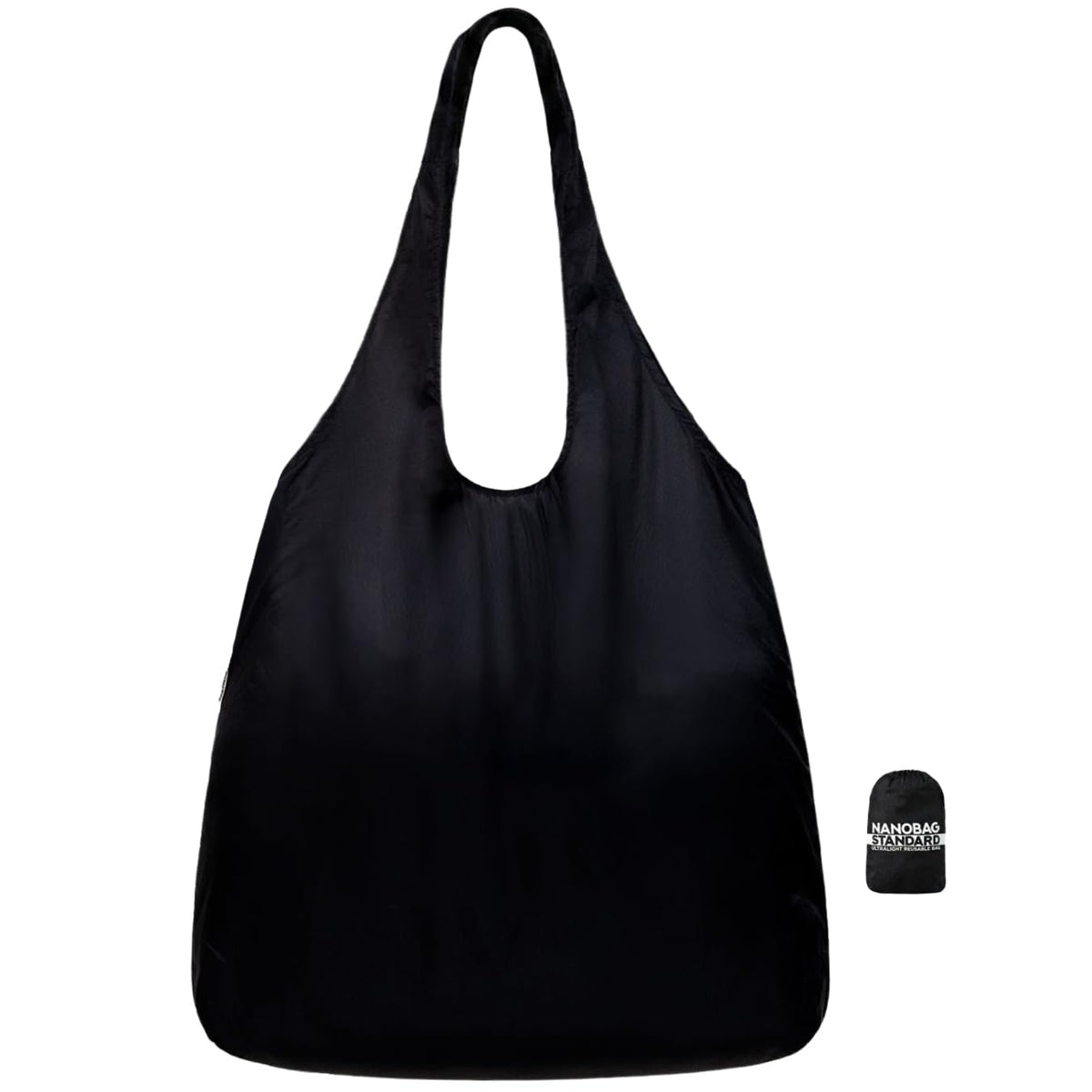 Nanobag ultralight foldable tote in pocket-stowed form for spontaneous errands