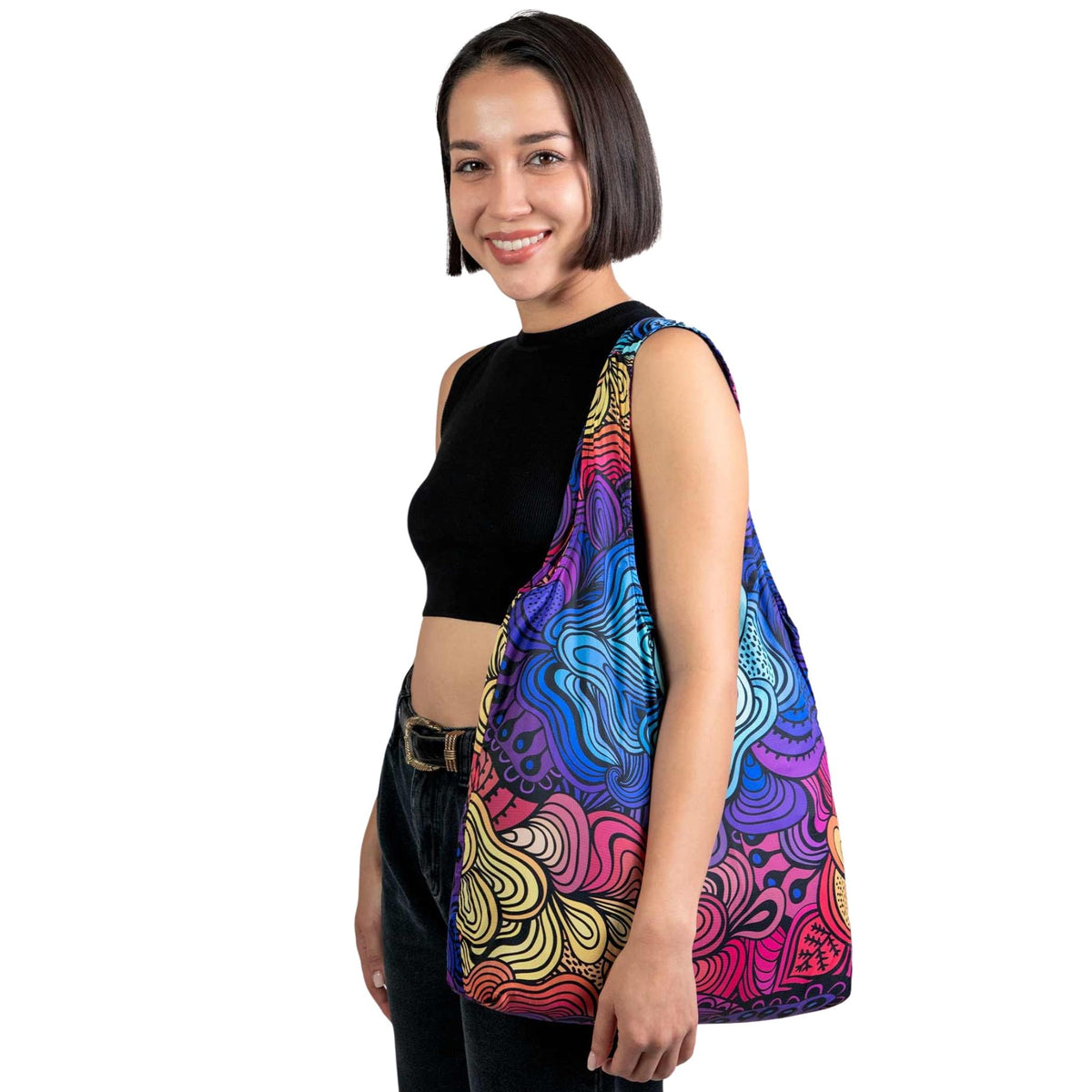 Nanobag Ultralight Tote opened showing 19L capacity for groceries or travel
